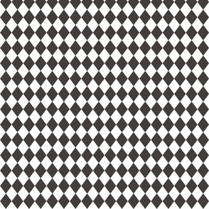 Small Graphite and White Diamond Harlequin Check Pattern