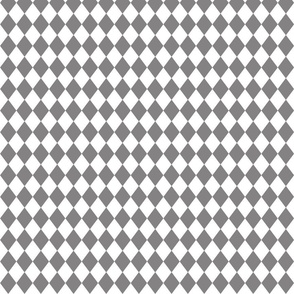 Small Pewter and White Diamond Harlequin Check Pattern