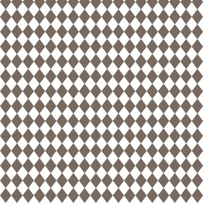 Small Bark and White Diamond Harlequin Check Pattern