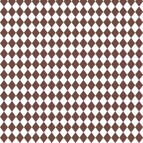 Small Cinnamon and White Diamond Harlequin Check Pattern
