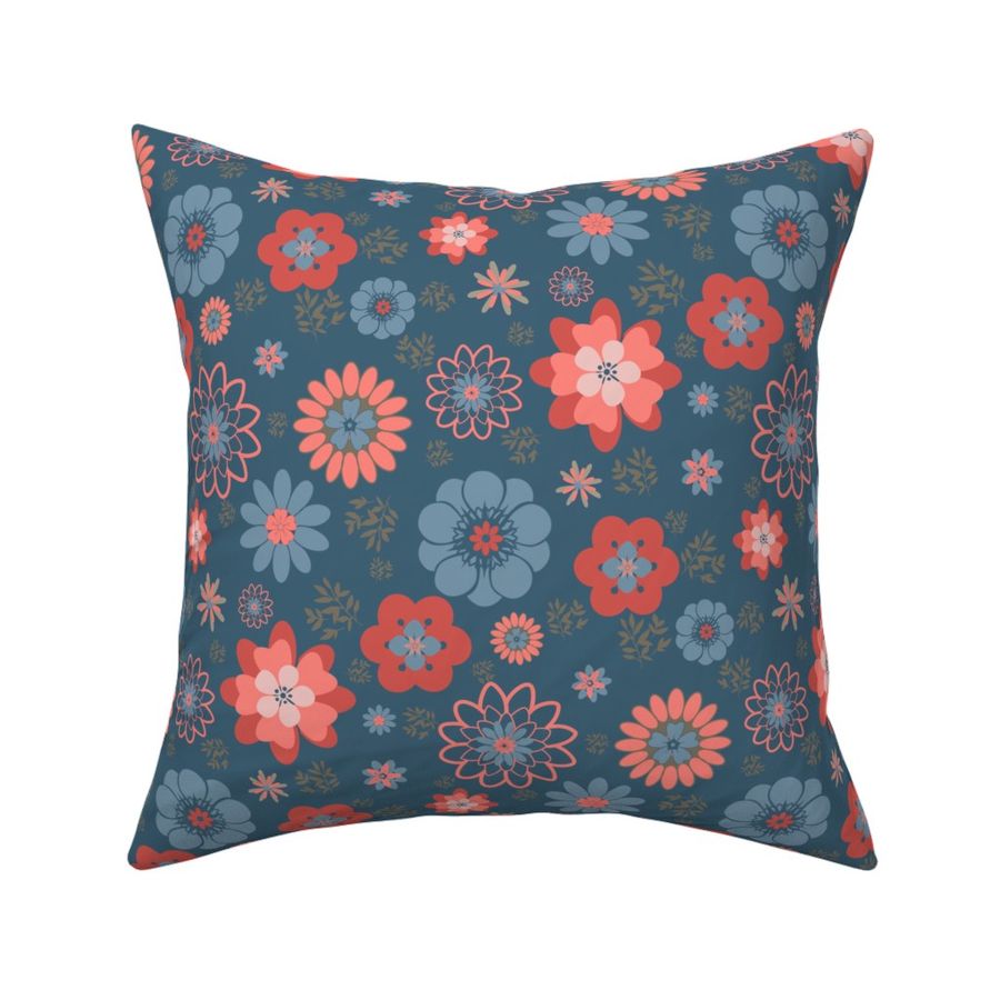 Winter Garden Bold Floral Blue BG