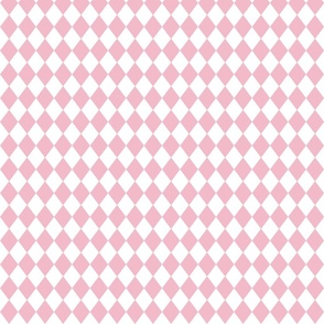 Small Cotton Candy and White Diamond Harlequin Check Pattern