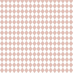 Small Blush and White Diamond Harlequin Check Pattern