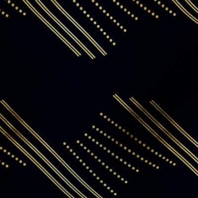 Golden Bars and Beads Abstract Melody, Gold on Black