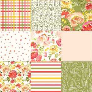 romance faux quilt squares - blush 