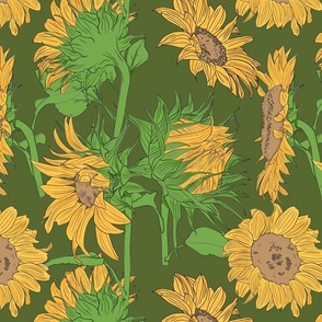 Sunflowers on Khaki