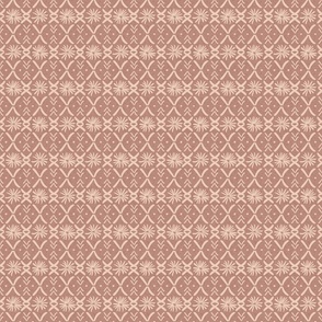 Floral Mud Cloth -Pink Brown