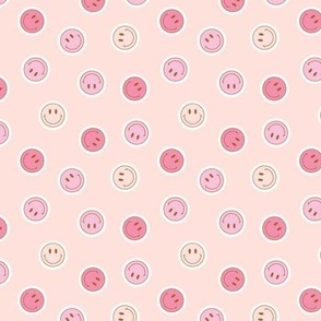 Micro Pink Smiley Faces Stickers Valentines Day Very Small 
