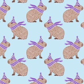 Blue Birthday Capybara Pattern