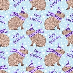 Capy Birthday Blue Capybara Pattern
