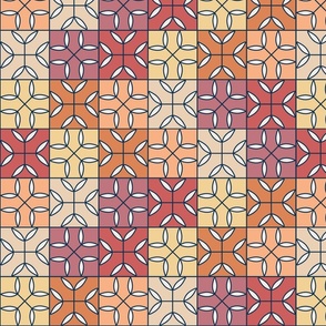 Mosaic Tile in Warm Tones (Large Scale) - Rainbow Snake Mini Collection