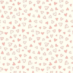XOXO Valentines Day  Small Pink Hearts on White