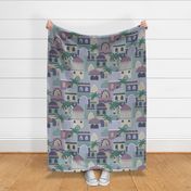 Houses - Pastel Green/Mint/Lilac/Pink/Purple/Grey Children's