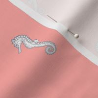 Silver Seahorses on Coral - Sm