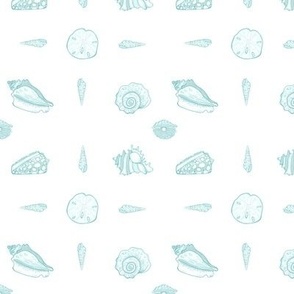 Seafoam Shells on White - Sm