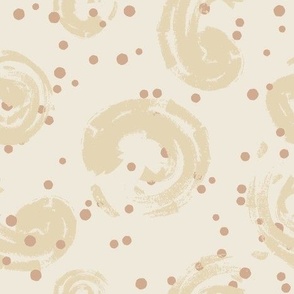 Polka Dot - Cream and Dusty Rose