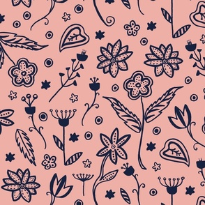 Flower Doodle Pink (LARGE)