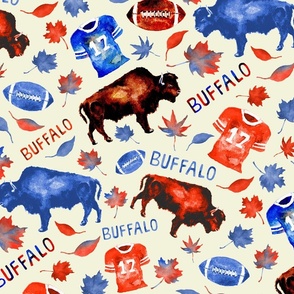 Football Season in Buffalo - Cream (LARGE)