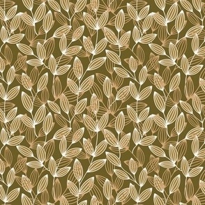 1236 small - Zebrina Vines - Gold and Cream on Olive