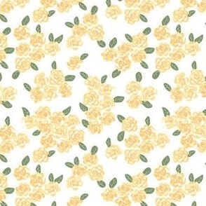 (small) Yellow Roses on white 