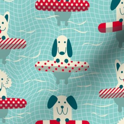 Dogs in the pool - Medium