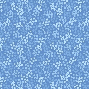 (small) Floral Clusters on Blue