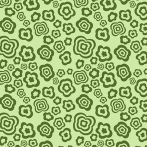 (small) Abstract floral shapes green 