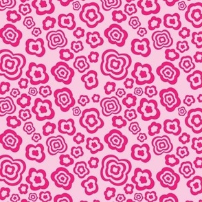 (small) Abstract floral shapes magenta and pink