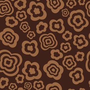 (medium) Abstract floral shapes earth tone browns 