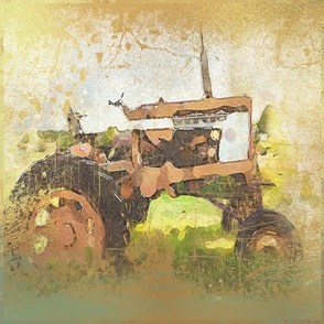 Patina Tractor 3 x 3 Large Repeat