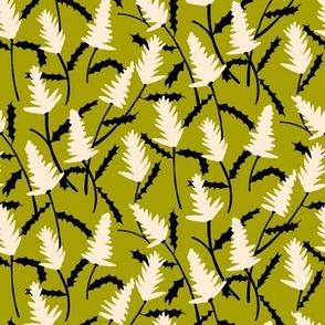 abstract flowers olive