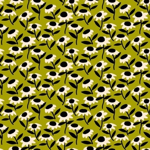 Bold daisies olive