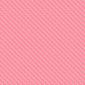 Thin Geometric Waves - Minimalist Decor in Ivory and Baby Pink / Medium