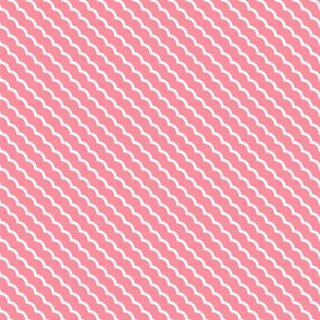 Medium Thick Geometric Waves - Minimalist Decor in Ivory and Baby Pink / Medium