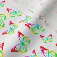 Bright Neon Butterflies Seamless Pattern