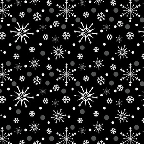 Christmas Cocktails Snow Day Fabric in  black and gray! 