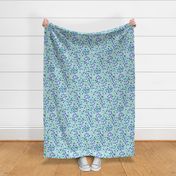 Blueberries in watercolor with light blue from Anines Atelier.  Use the design for boys room decor