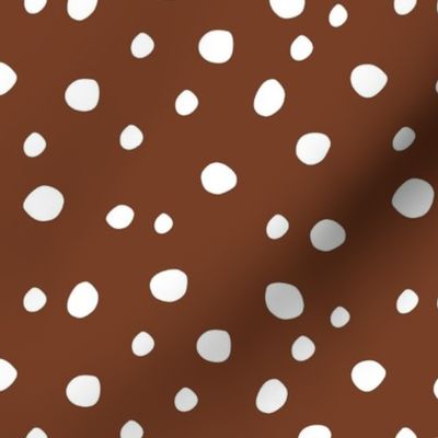 Medium Scale White Dots on Cinnamon