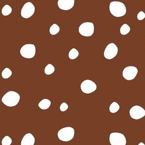 Medium Scale White Dots on Cinnamon