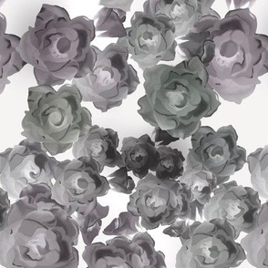 Small Pastel Roses on White