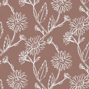 Weekend Daisy - White on Blush Beige