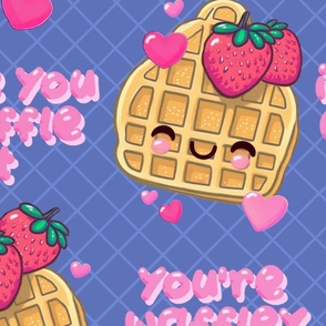 You're Waffley Cute Kawaii Valentine's Day Apron 24 inch repeat