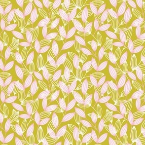 1225 small - Zebrina Vines - Cream and Pink on Chartreuse