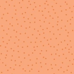 Dusty Orange Tiny Dots {on Orange Chiffon} Small Hand Drawn Polka Dot
