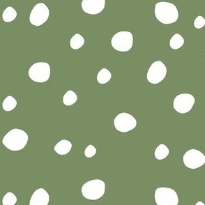 Medium Scale White Dots on Sage