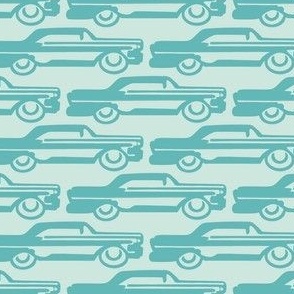 Mint Green Vintage Cars Blender Pattern 