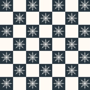 Navy snow checkerboard 