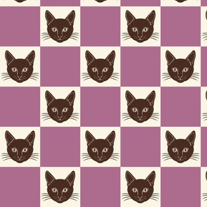 Checkerboard cat (purple) 