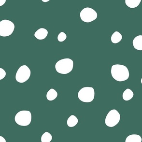 Large Scale White Dots on Pine Green