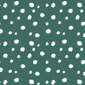 Small Scale White Dots on Pine Green